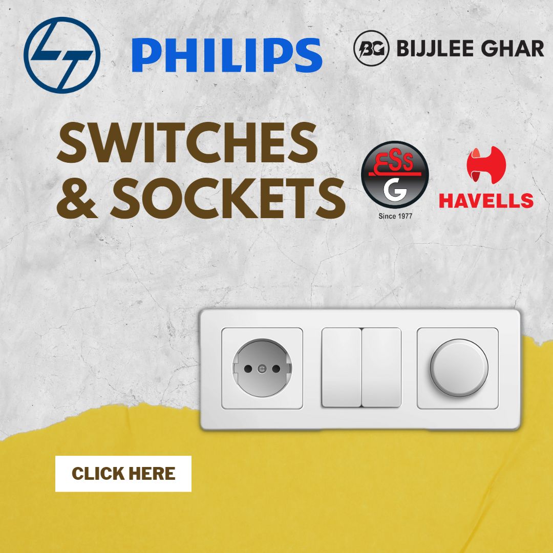 Buy Switches and Sockets - Electrical dealer in chandigarh tricity - buy switches for home - Bijjlee Ghar